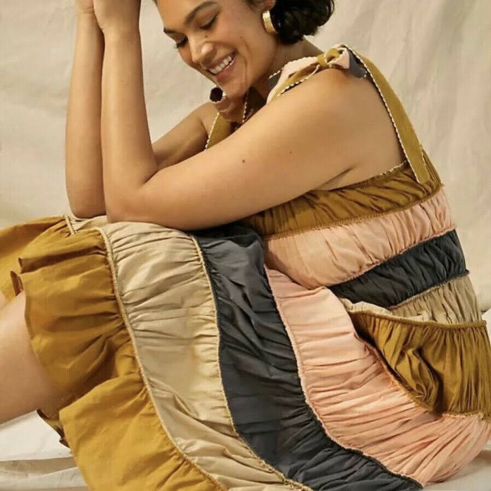 Anthropologie Colorblocked Maxi Dress
